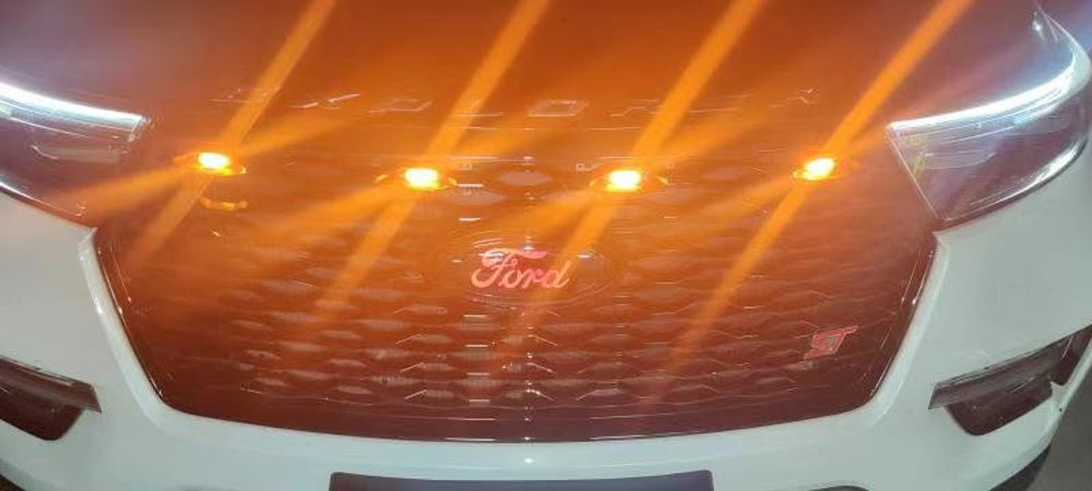 Universal Raptor Style LED Grille Lights - Amber Front Grille Lighting For Trucks & SUVs