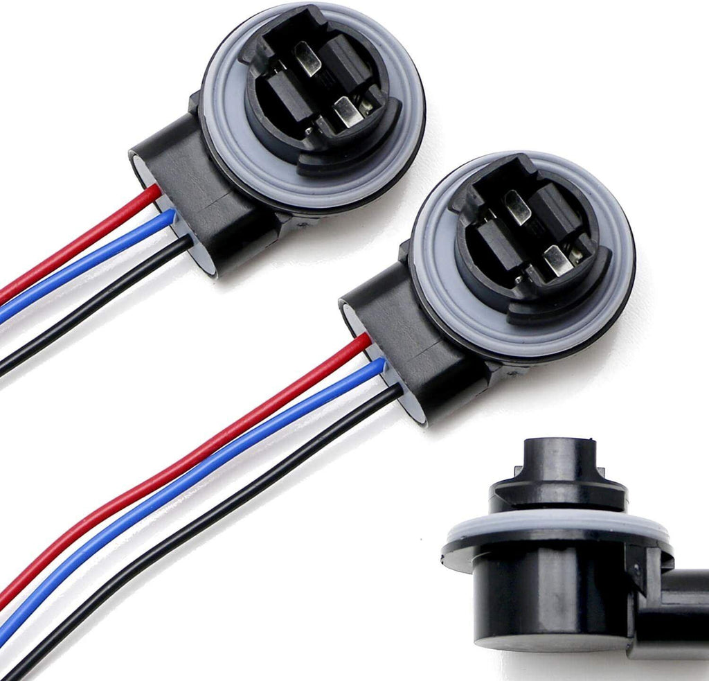2X 3156 3056 3456 4156 Turn Signal Brake Light Bulb Socket Harness Wire Plug GP
