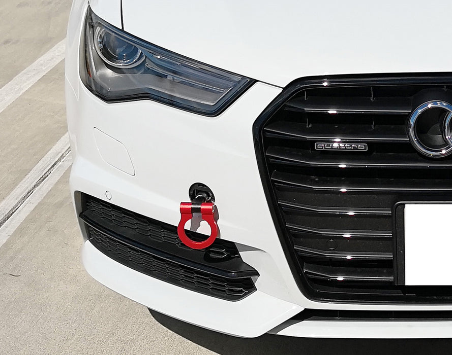 Euro Red Racing Style Tow Hook Ring For Audi 2019-up A6 S6 A7 S7 RS7 VW Arteon