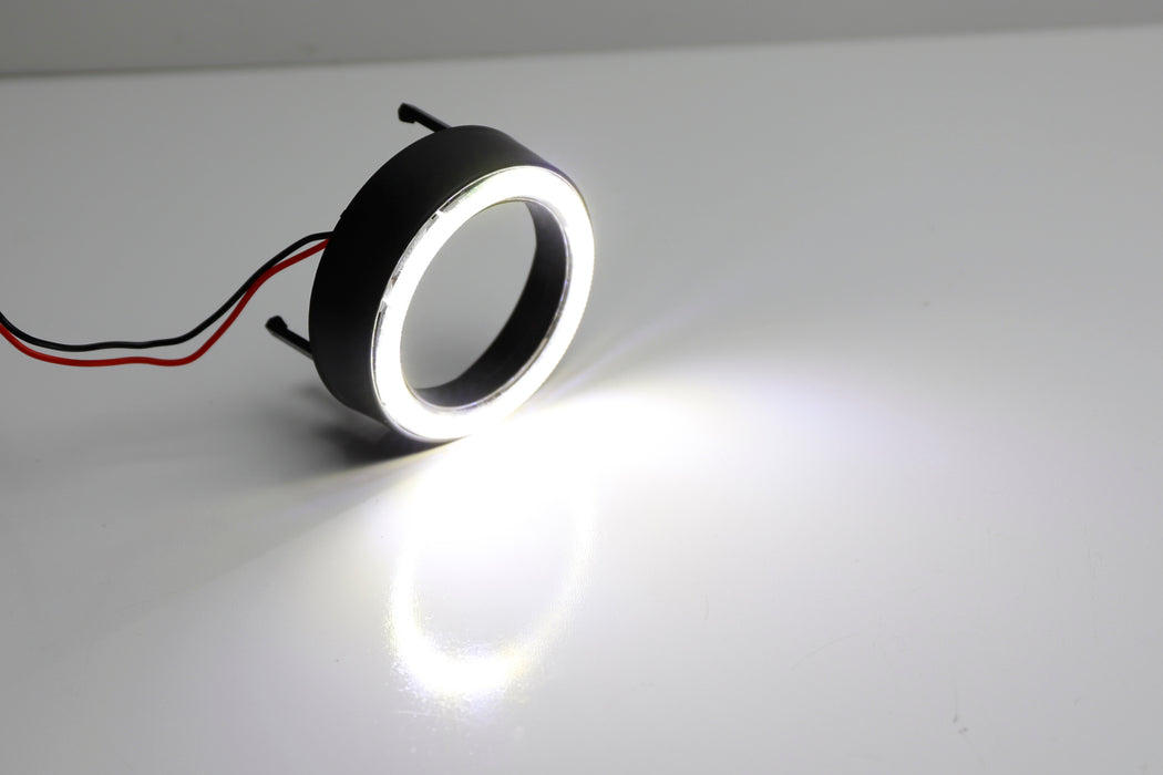 Black Shroud w/White 40-SMD LED Halo Ring Angel Eyes For Fog, Headlight Retrofit