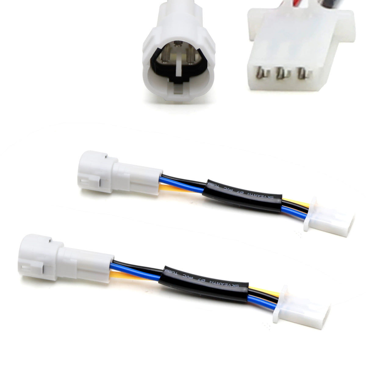 3-Pin Triangle Shape Headlamp Adapter Wiring Harness For Yamaha 1995-0 ...