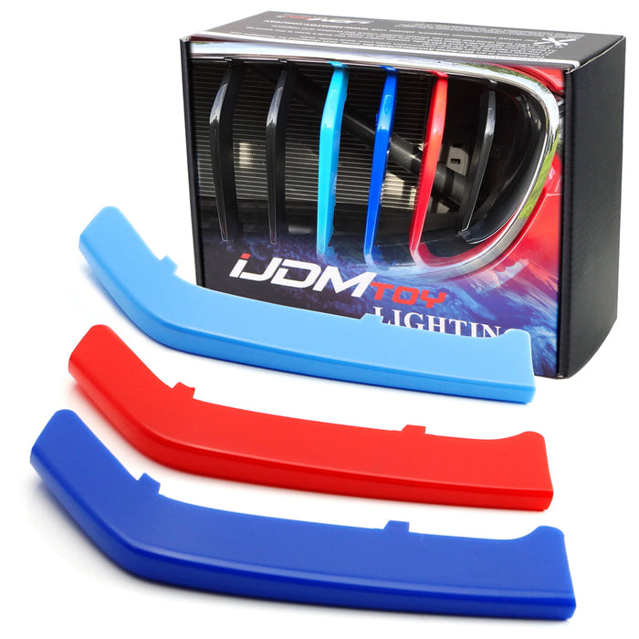 Sporty Upgrade: Tri-Color 13-Bar Kidney Grille Covers For BMW E92 E93 LCI (2010-13)