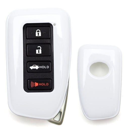 White Key Fob Cover Shell For Lexus IS ES GS RC NX RX LX 4-Button Gen2 Smart Key