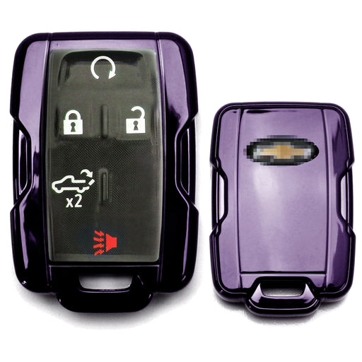 Purple TPU Key Fob Protective Case For 14-up Chevy Silverado Colorado GMC Sierra