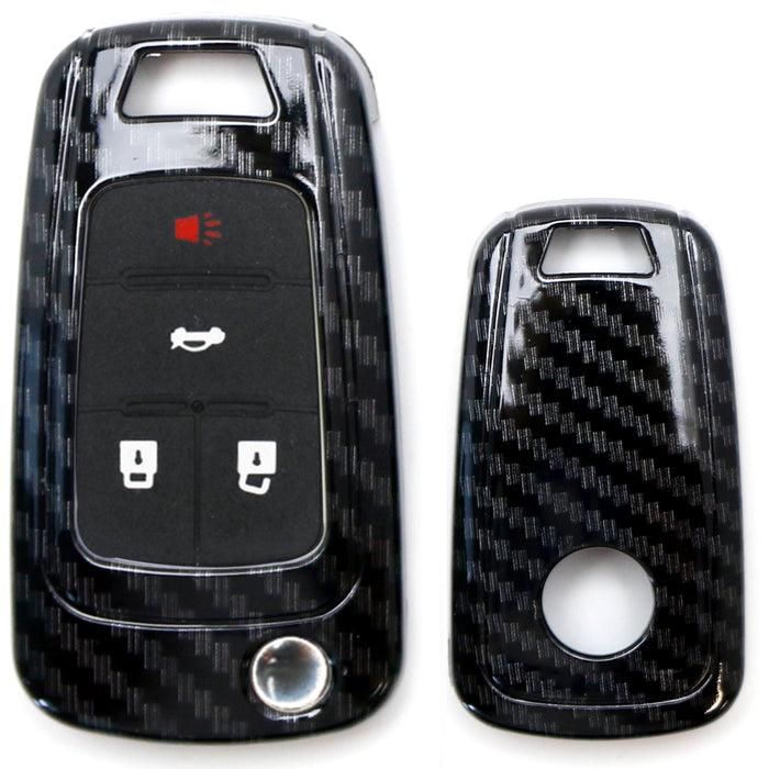 Exact Fit Black Carbon Smart Key Fob Shell Cover For Chevrolet GMC 3 4 5 Buttons