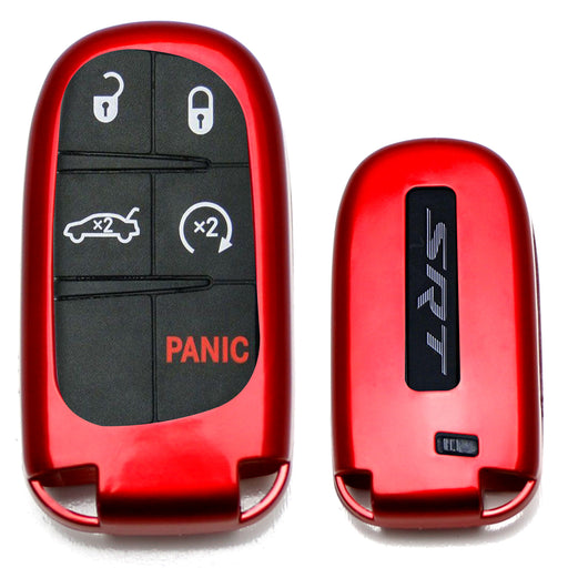 thumbnail image 2 of IJDMTOY Glossy Metallic Black Smart Key Fob Shell Cover For Jeep Dodge Chrysler 2 of 5