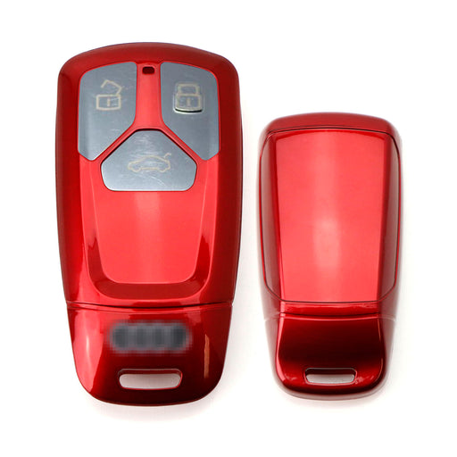 Glossy Red Key Fob Shell Cover For 2017-up Audi A4 A5 Q7, 2016-up TT Smart Key