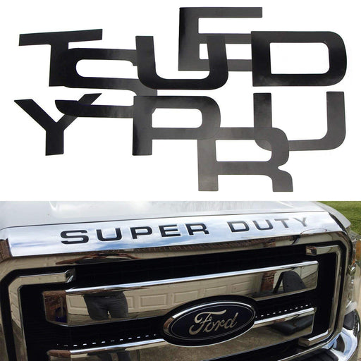 Black Vinyl Super Duty Letter Inserts For 2008-2016 Ford SuperDuty Front Grille