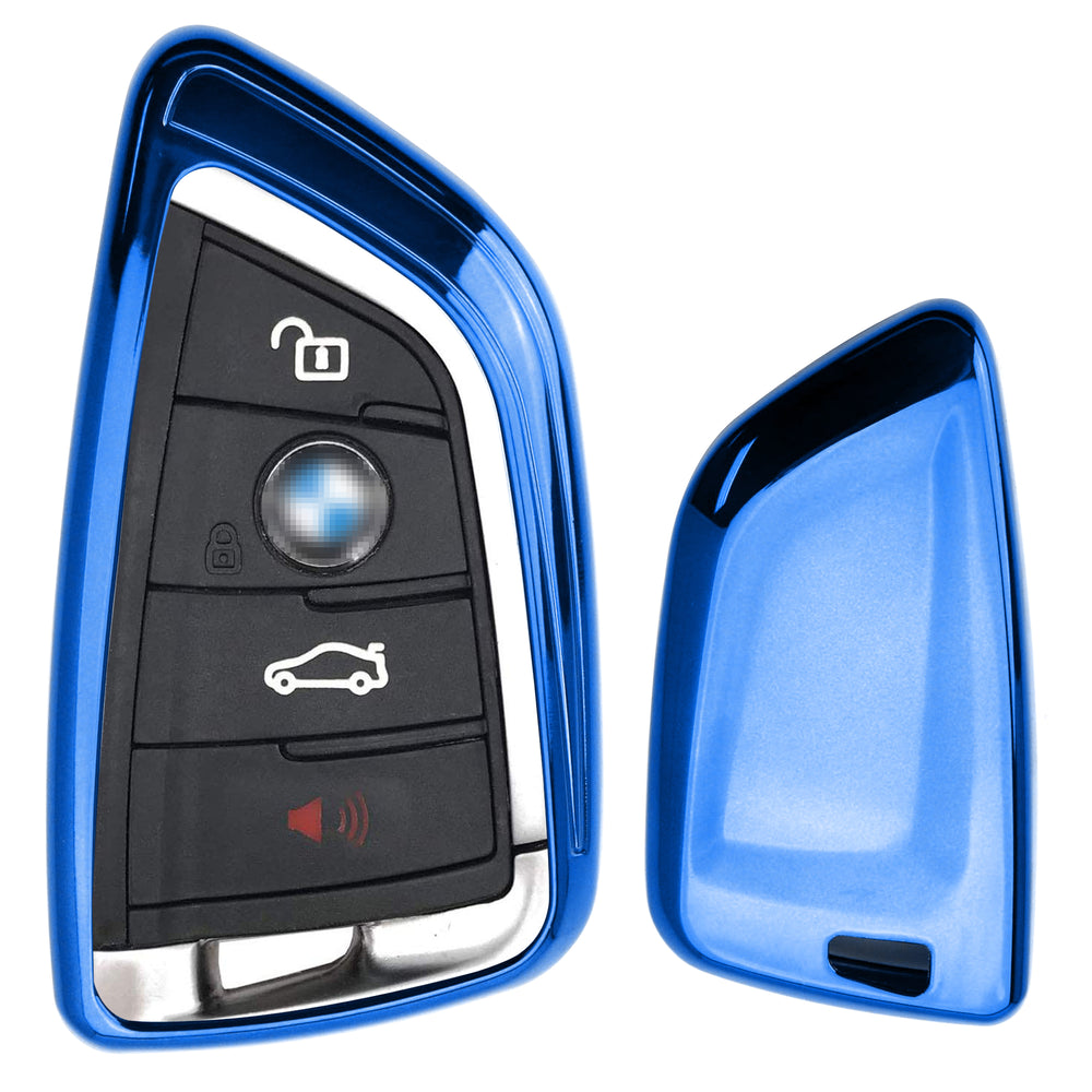 Gloss Blue TPU Key Fob Case For BMW X1 X4 X5 X6 5 & 7 Series Knife Sha —  iJDMTOY.com