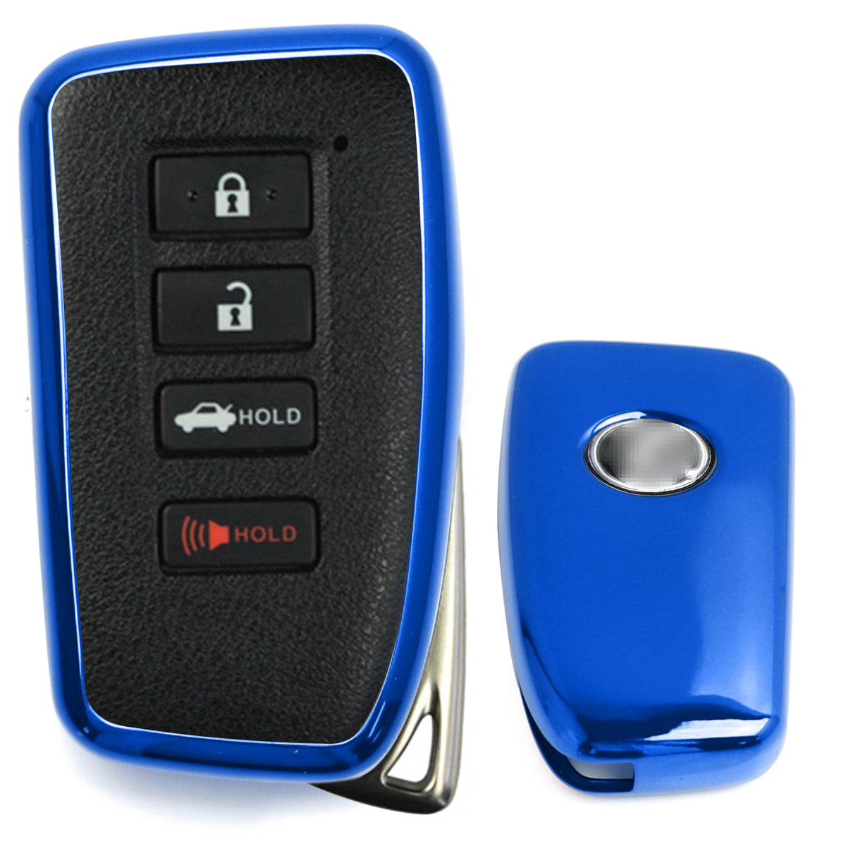 Chrome Blue TPU Key Fob Case For Lexus IS ES GS LS RC NX RX LX 200