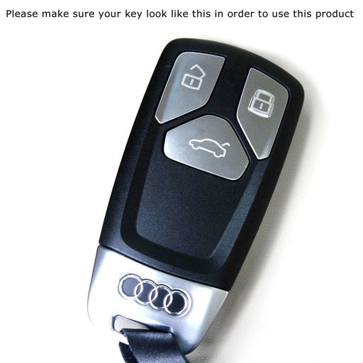 Chrome Blue TPU Key Fob Case For 2017-up Audi A4 A5 Q7, 2016-up TT Smart Key
