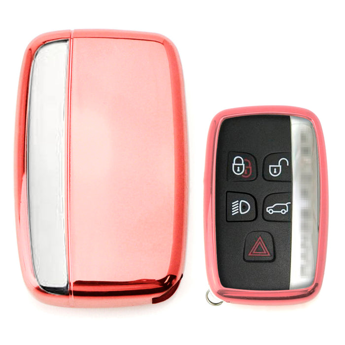 Chrome Finish Rose Gold pink TPU Key Fob Case For Land Rover LR4