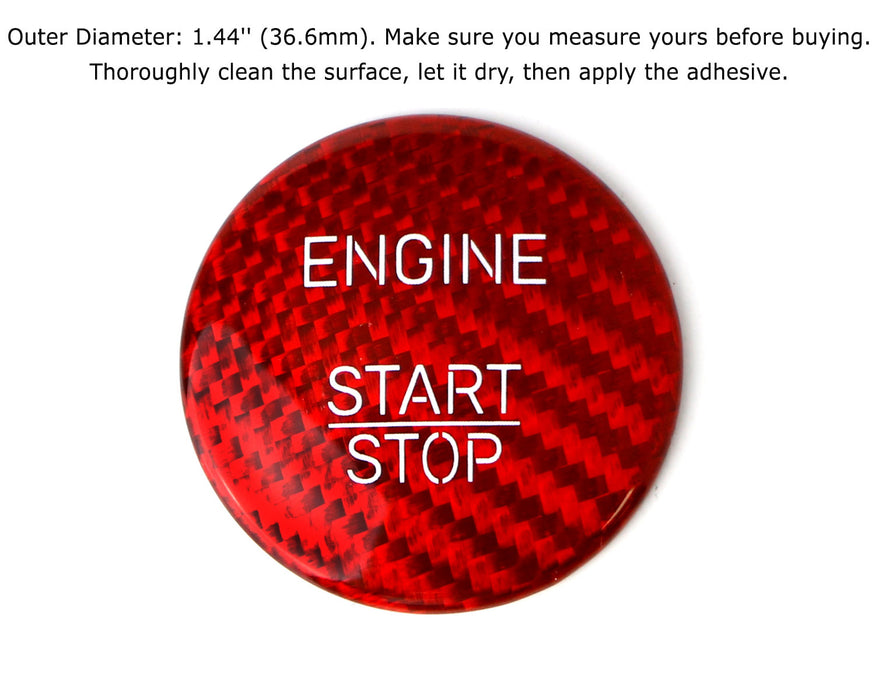 Red Real Carbon Fiber Cover For Mercedes Keyless Engine Start/Stop Push Button