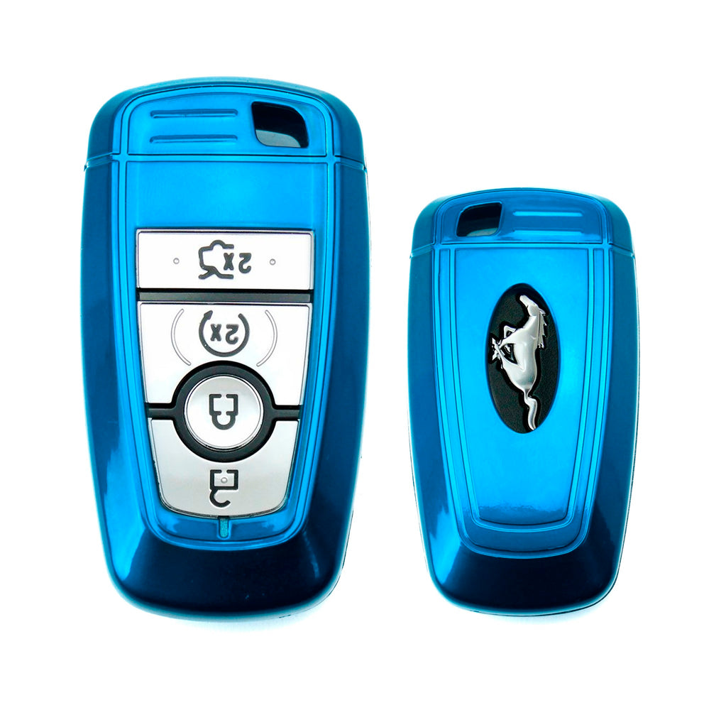 Blue Key Fob Shell Cover For Ford Edge Fusion Mustang F150 F250