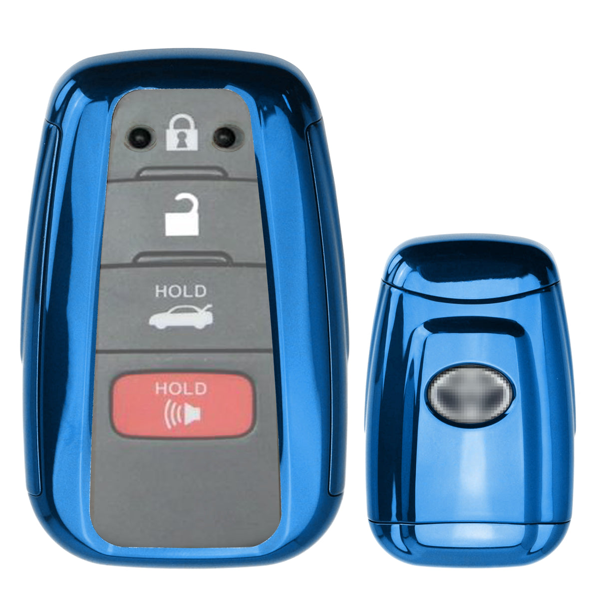 Prime Key Fob Chrome Blue TPU Key Fob Case Cover For 17/18+ Toyota Camry Prius Prime ...