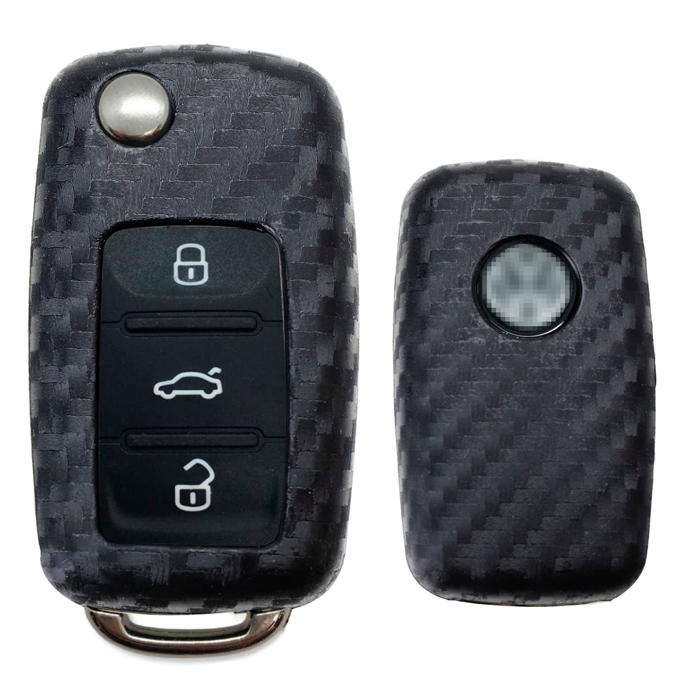 Vw Golf R Key R Logo Carbon Fiber Soft Silicone Key Fob For Volkswagen Golf GTI R32 Jetta R ...