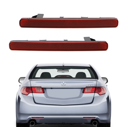 OE-Spec Red Rear Bumper Reflector Lens Assy For 2009-14 Acura TSX (Euro Accord)