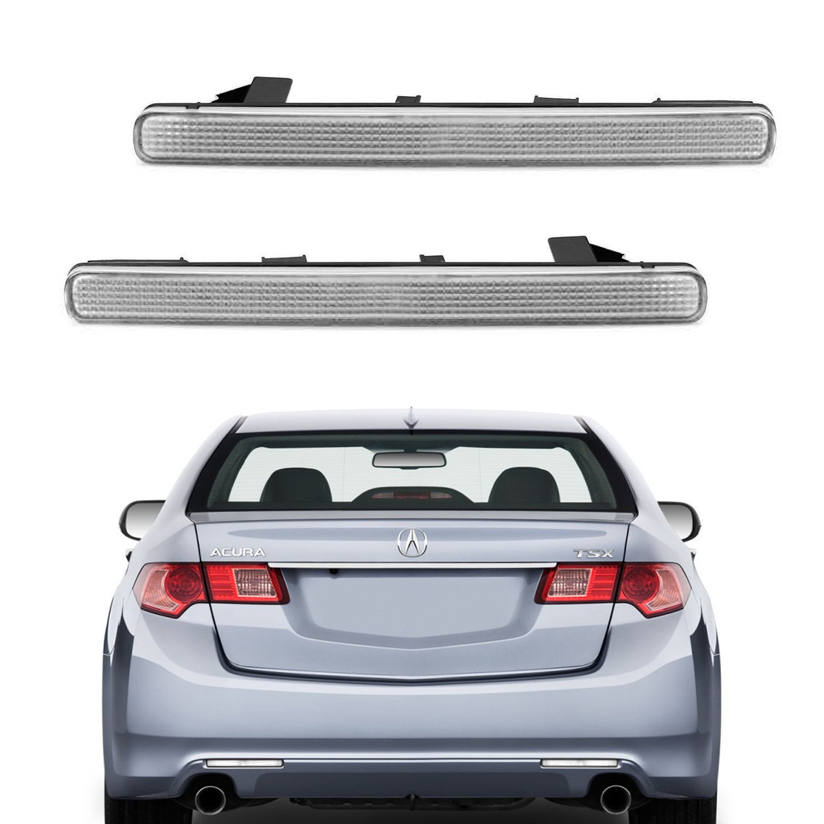 OE-Spec Clear Rear Bumper Reflector Lens Assy For 09-14 Acura TSX