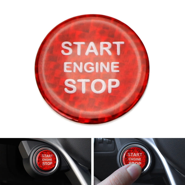 Red Carbon Look Start Stop Engine Button For Alfa Romeo Giulia Stelvio