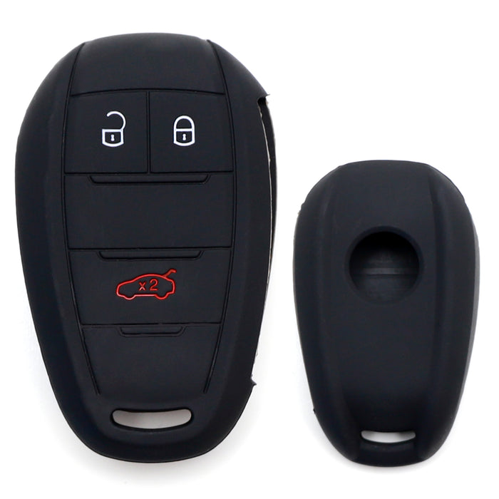 Black Silicone Key Fob Case Cover For Alfa Romeo Giulia Stelvio Smart Key Fob