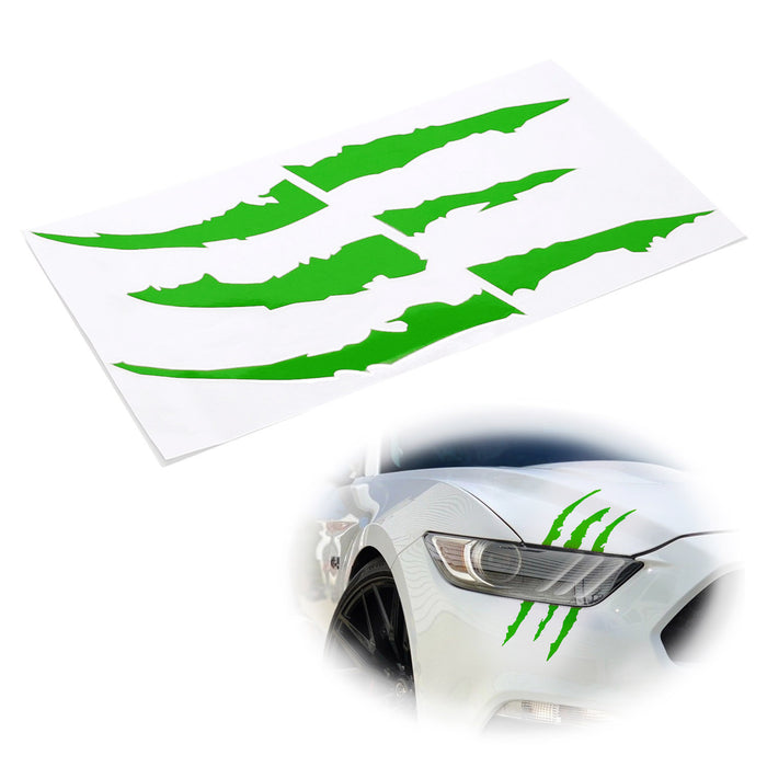 Light Green Eye Scar Mark, Scratch Shape Decal For Car Headlight Decoration