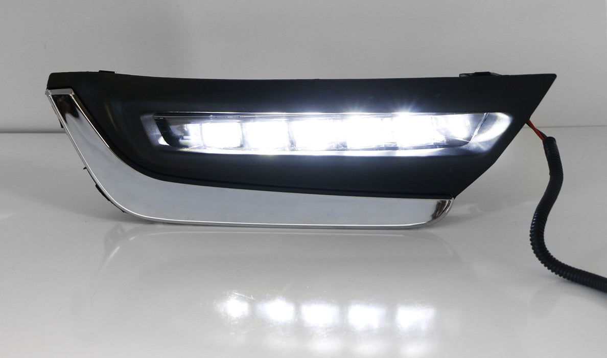 OEM-Spec LED Foglight Kit For 17-22 Honda CRV, Full LED Fog/Chrome Bezel/Wiring
