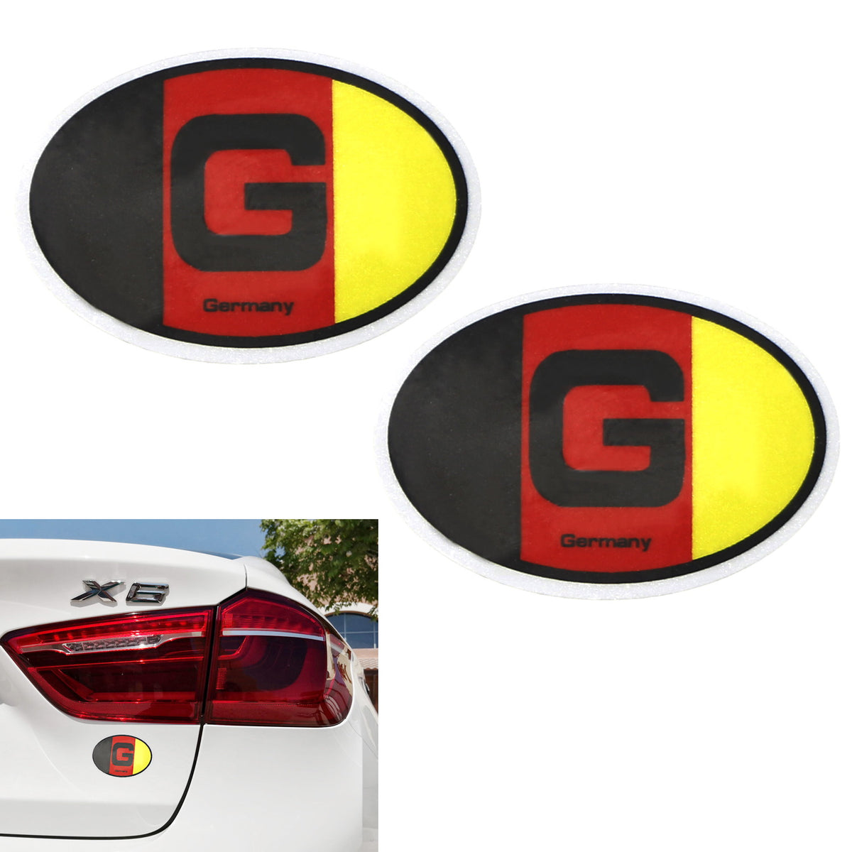 Germany Deutschland Flag Car Bumper Sticker Decal Oval