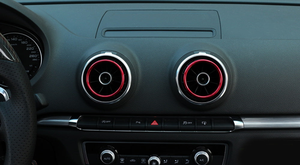 thumbnail image 2 of IJDMTOY Red AC Vent Outer Ring Decoration For 2016+ Chevy Camaro – 4pc Aluminum Trim 2 of 6