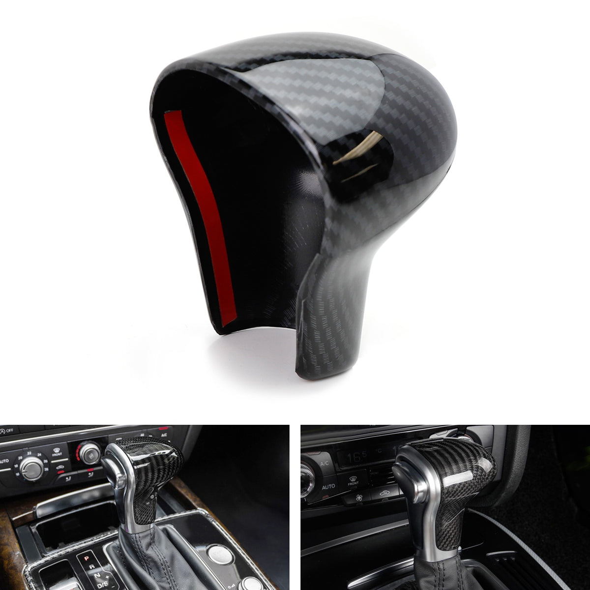 Carbon Fiber Pattern Shift Knob Cover Shell For Audi 13-16 A4 A5