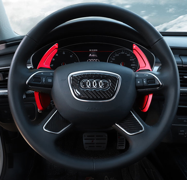 Red Steering Wheel Paddle Shifter Extensions For Audi A3 A4 A5 A6 A7 A8 Q3 Q5 Q7