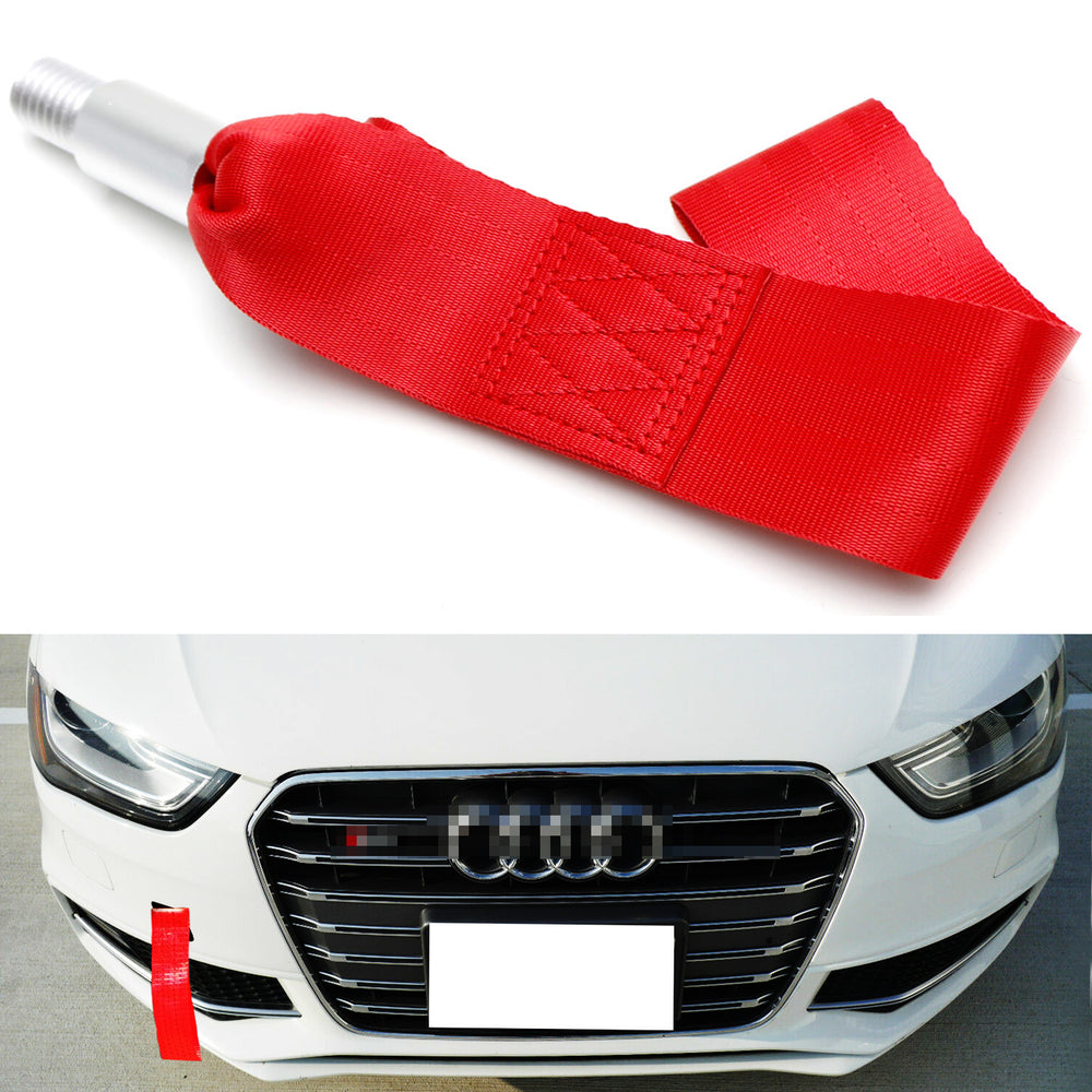 Racing Style Tow Hook Mount Red Towing Strap For 08-up Audi A4 A5 A6 A —  iJDMTOY.com
