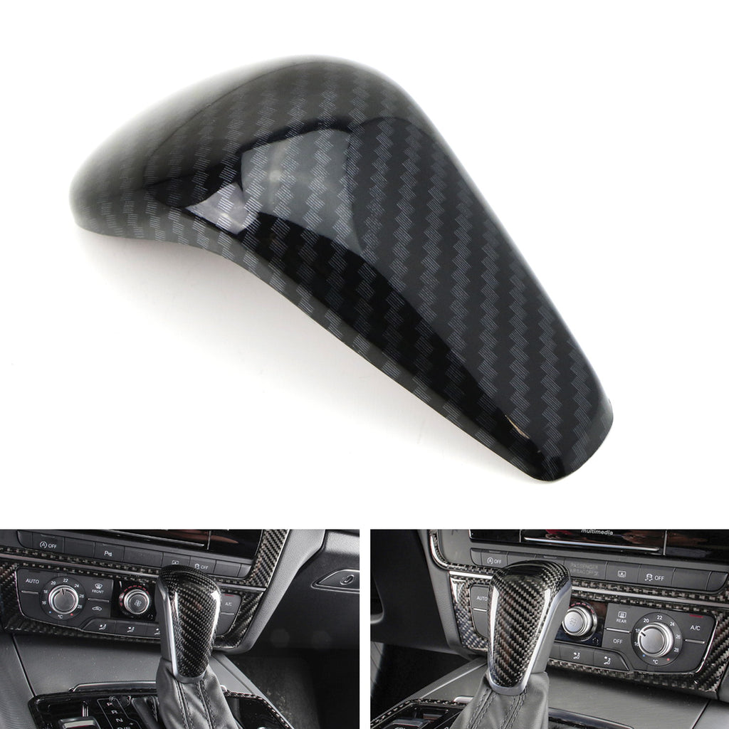 car gear shift knob cover Carbon Fiber Pattern Shift Knob Cover Shell For 16-18 Audi A6 S6 A7 S7 —  iJDMTOY.com
