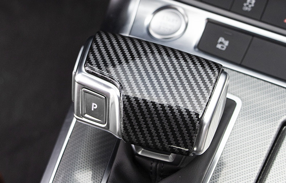 Black Carbon Fiber Pattern Shift Knob Cover Shell For 19-up Audi A6 A7 RS7, etc
