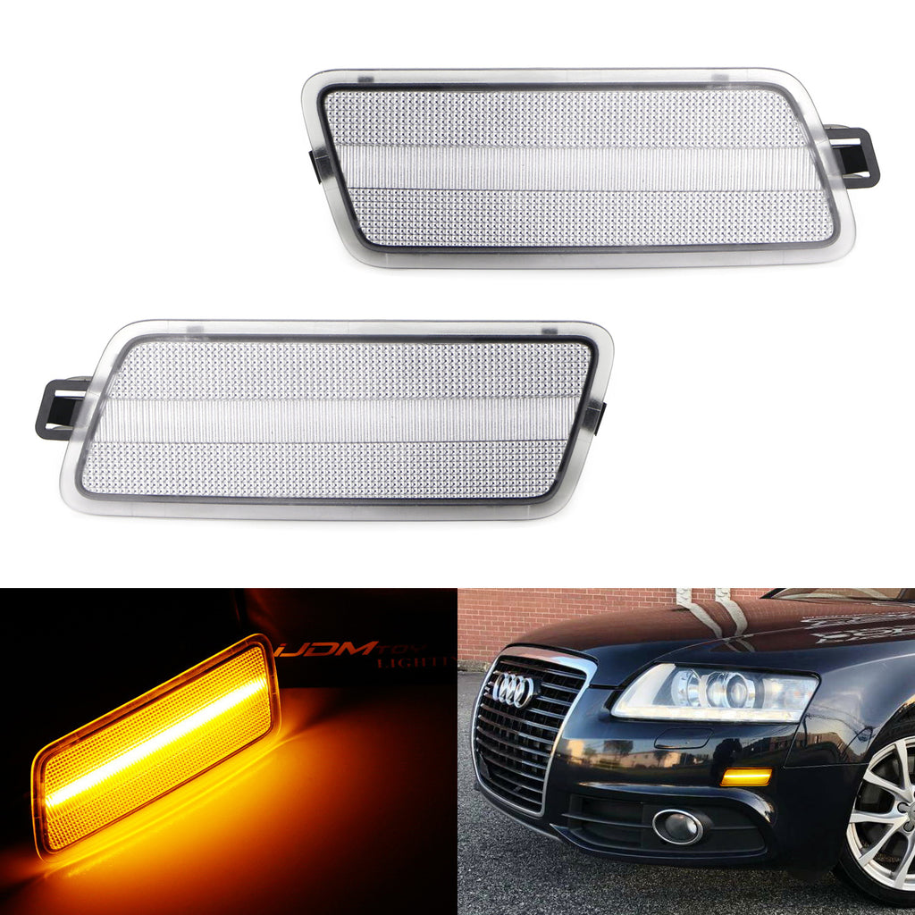 Audi A6 S6 RS6 Clear Lens Amber Full LED Bumper Side Marker