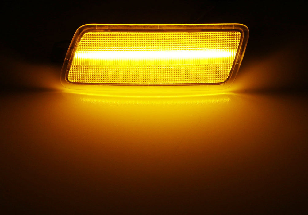 Smoke Amber Front Bumper Side Marker Lights For 2005-2011 Audi A6 C6 – LED Upgrade
