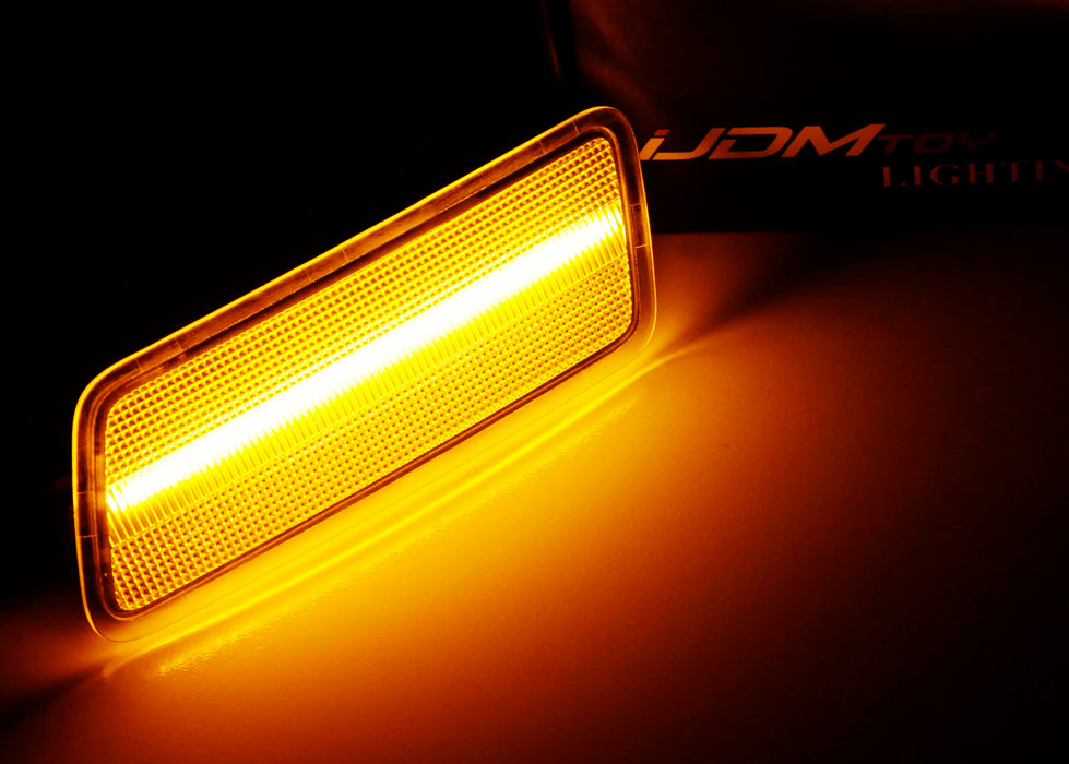 Clear Lens Amber Full LED Bumper Side Marker Light Kit For 05-11 Audi A6 S6 RS6