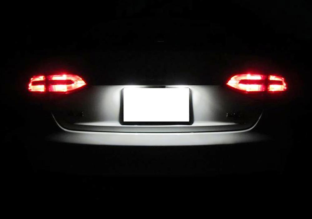 OEM-Fit 3W Full LED License Plate Light Kit For 1997-2004 Audi A6 S6 Sedan ONLY, Powered by 18-SMD Xenon White LED & Can-bus Error Free-iJDMTOY