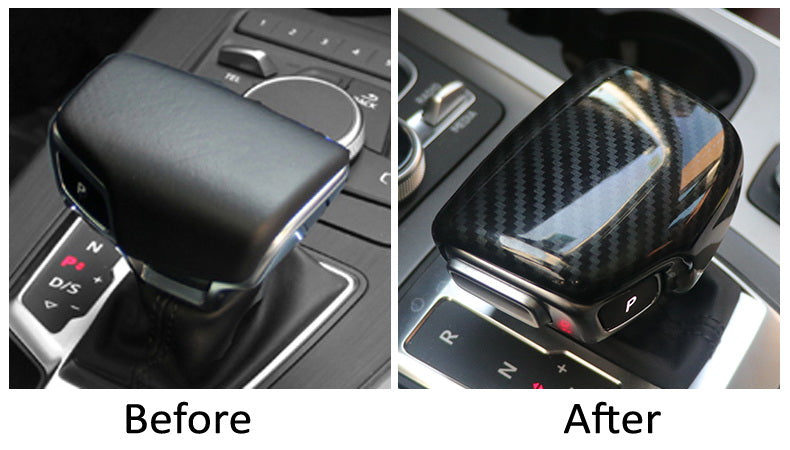 Audi Shift Pattern Carbon Fiber Pattern Shift Knob Cover Shell For 17-up Audi A4 A5 S5 RS ...