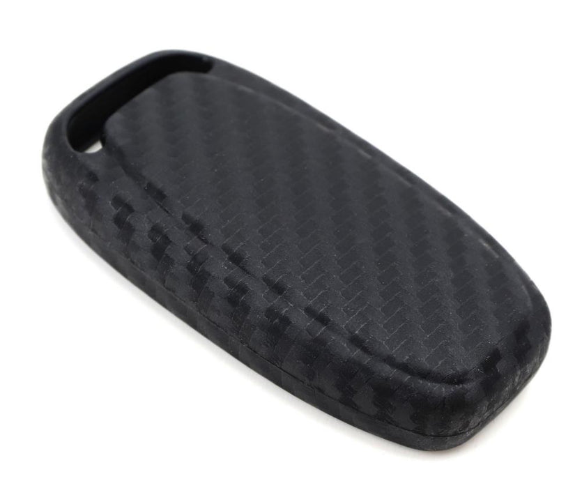 Carbon Fiber Pattern Soft Silicone Key Fob Cover Case For Audi A3 A4 A5 A6 A7 A8 Q3 Q5 Q7 TT, etc Gen1 Smart Key-iJDMTOY