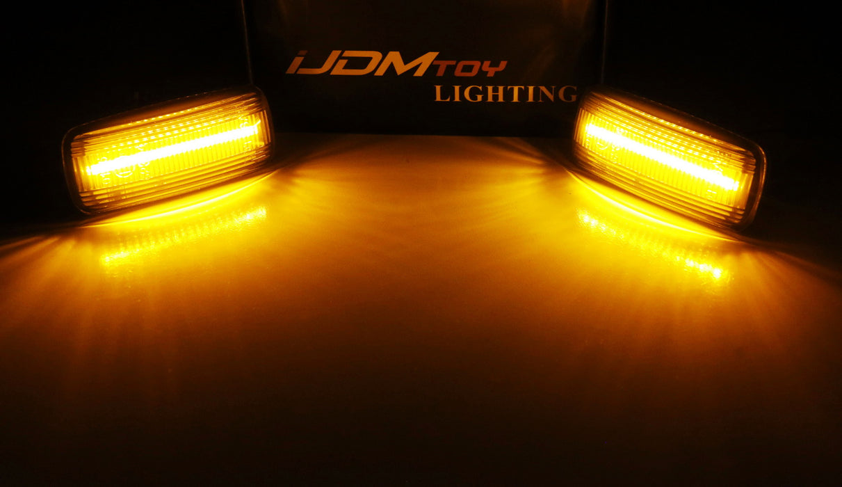 Clear Lens Amber Full 21SMD LED Front Side Marker Light Kit For Audi A4 A6 A8 TT
