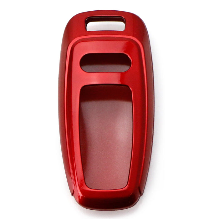 Red Gloss Finish Hard Shell Key Fob Cover Case For 19-up Audi A6 A7 E-Tron A8 Q8