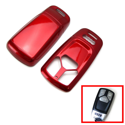 Glossy Red Key Fob Shell Cover For 2017-up Audi A4 A5 Q7, 2016-up TT Smart Key