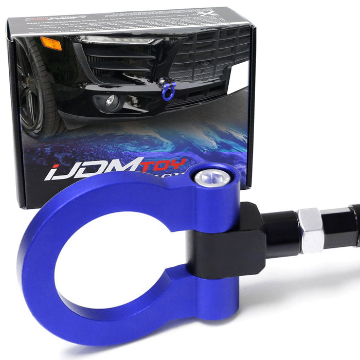 Blue Track Racing Style Front Bumper Tow Hook Ring for 14-up