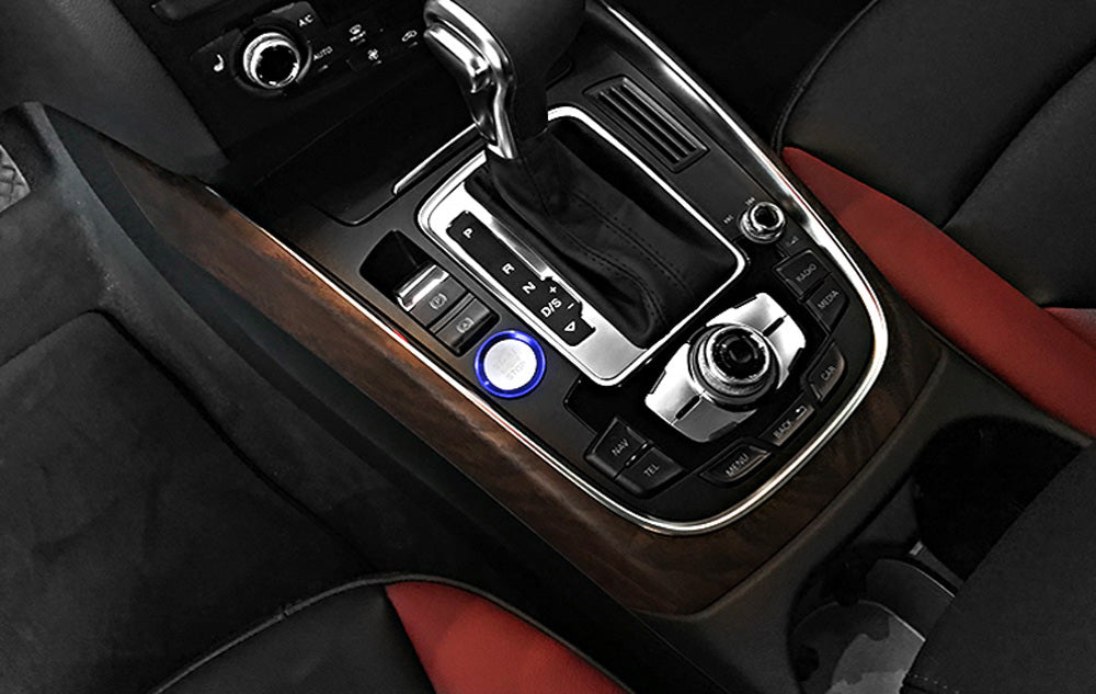Blue Aluminum Keyless Engine Push Start Button Decoration Trim For Audi A4 A5 A7