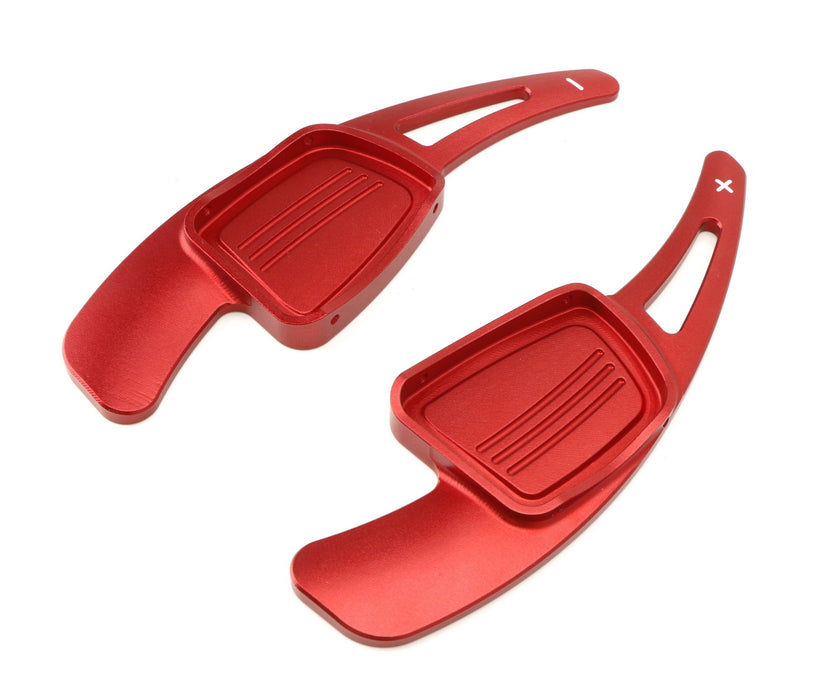Red Steering Wheel Paddle Shifter Extension Covers For Audi A3 A4