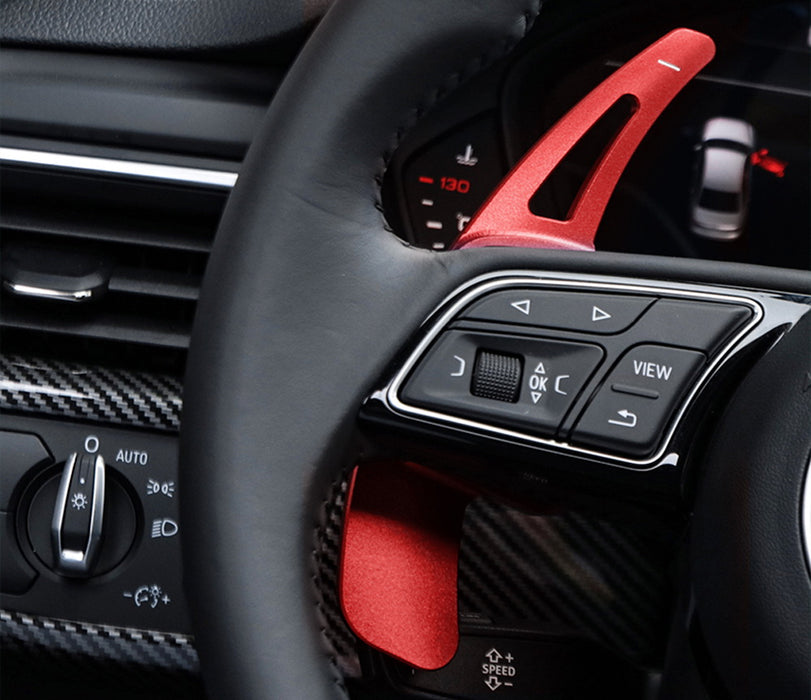 Red Steering Wheel Paddle Shifter Extension Covers For Audi A3 A4 A5 A7 A8 Q5 Q7