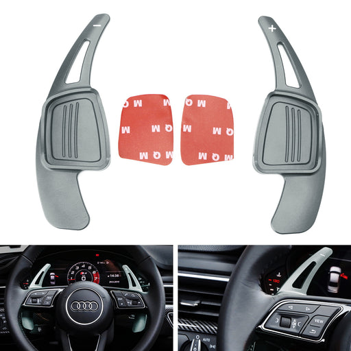GunMetal Steering Wheel Paddle Shifter Extensions For Audi A3 A4 A5 A7 A8 Q5 Q7