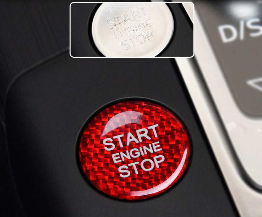 Red Carbon Fiber Engine Push Start Button Cover For Audi A4 A5 A7 A8 Q3 Q5 Q7...