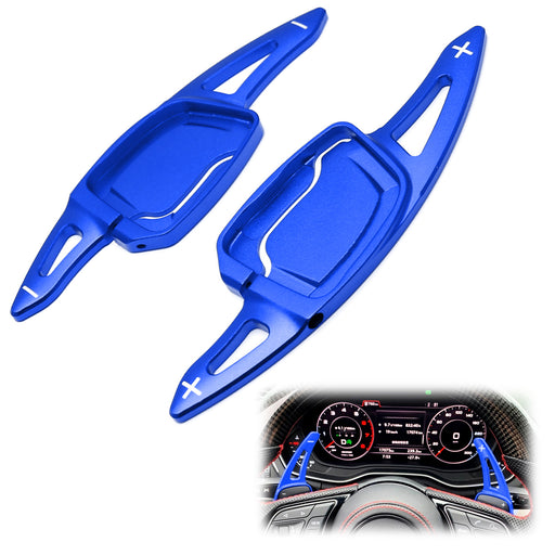Blue Steering Wheel Paddle Shifter AddOn Extension Cover For 19/20-up Audi A6 A7