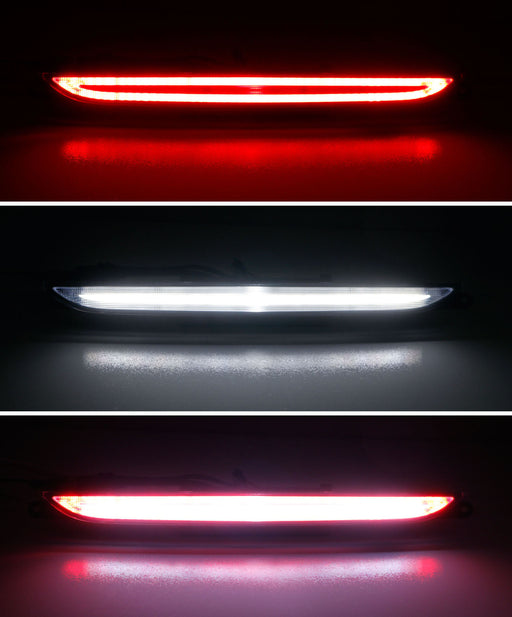 Smoked Lens 3-In-1 Rear Bumper Lower Center Rear Fog Light Bar For Audi TT TTRS